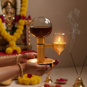 brass diya for pooja